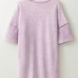 Orchid Petal Mineral Wash Exposed Seam Drop Shoulder Oversized Tee