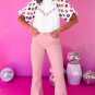 White Embroidered Smocked Neck Puff Sleeve Top