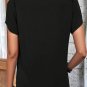 Black Scalloped V Neckline Petal Sleeve Top