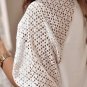 White Pointelle Lace Half Sleeve Crew Neck Tee