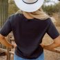 Grey Vintage Western Bull Head Skull Turquoise Aztec Graphic T Shirt