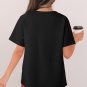 Black Striped Patch Front Casual Tee