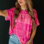Rose Howdy Cowboy Letter Printed Western Fashion Tee