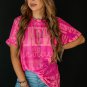 Rose Howdy Cowboy Letter Printed Western Fashion Tee