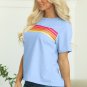 Beau Blue Striped Patch Front Casual Tee