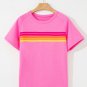 Bonbon Striped Patch Front Casual Tee