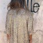 Gray Leopard Print Half Sleeve V Neck Loose Fit T Shirt