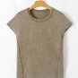 Sage Green Vintage Washed Short Dolman Sleeve Oversized T Shirt