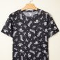 Black Western Pattern Mesh Sheer Crew Neck T Shirt