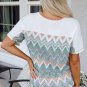 White Chevron Patchwork Raglan Sleeve Knitted T Shirt