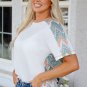 White Chevron Patchwork Raglan Sleeve Knitted T Shirt