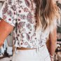 White Vintage Paisley Mock Neck T Shirt