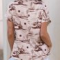 Brown Desert Sand Print Short Sleeve Knit Top