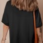 Black Loose Half Sleeve Hi Low Hem T Shirt