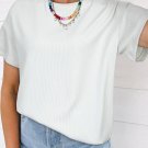 Light Grey Textured Loose T Shirt