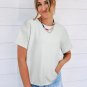 Light Grey Textured Loose T Shirt