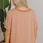 Desert Gold Stud Heart Patch Textured Front Dolman Top