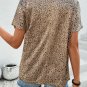 Parchment Shimmer Leopard Print Dolman Sleeve T Shirt