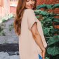 Jet Stream Textured Knit Round Neck Short Sleeve Top