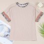Jet Stream Leopard Patchwork Corded Knit Crew Neck T Shirt