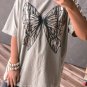 Casual Oversize Big Bow Printed Drop Shoulder Tunic Casual Tee