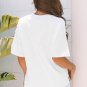 White Star Layered Patched Graphic Drop Shoulder Half Sleeve Loose Tee