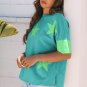 Aruba Blue Frayed Denim Star Patched Oversize T Shirt