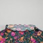 Rose Floral Print Mesh Stand Neck Short Sleeve Top