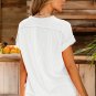White Textured Knit Exposed Stitching T Shirt