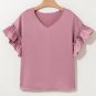 Toadstool Satin Ruffle Sleeve Top