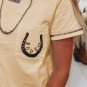 Apricot RODEO Horseshoe Embroidered Patch Pocket T Shirt
