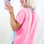 Myosotis Two Tone Half Buttons Collared T Shirt