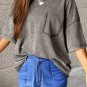 Philippine Gray Mineral Wash Half Sleeve Boyfriend Vintage T Shirt