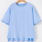 Myosotis Loose Half Sleeve Hi Low Hem T Shirt