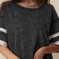 Black Varsity Stripe Half Sleeve Vintage Tee
