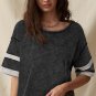Black Varsity Stripe Half Sleeve Vintage Tee