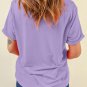 Wisteria Casual Plain Crew Neck Tee
