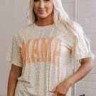Yellow MAMA Letter Graphic Leopard Loose Tee