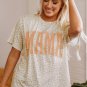 Yellow MAMA Letter Graphic Leopard Loose Tee