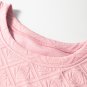 Light Pink Pearl Embellished Flower Textured T Shirt