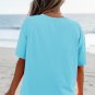 Light Blue MAMA Letter Graphic Neon T Shirt