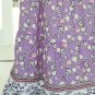 Purple Floral Print Shirred High Waist Maxi Skirt