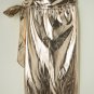 Gold Metallic Leather Knotted Wrap Midi Skirt