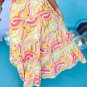Pink Abstract Print Tiered Flowy Maxi Skirt