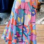 Pink Printed Pocketed High Waist Maxi Skirt