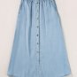 Mist Blue Fully Buttoned Long Denim Skirt
