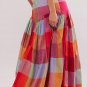 Multicolour Plaid Print Ruched High Waist Casual Maxi Skirt
