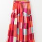 Multicolour Plaid Print Ruched High Waist Casual Maxi Skirt