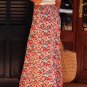 Red Floral Print Wide Waistband Side Slit Maxi Skirt