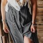Dark Grey Fully Buttoned Long Denim Skirt